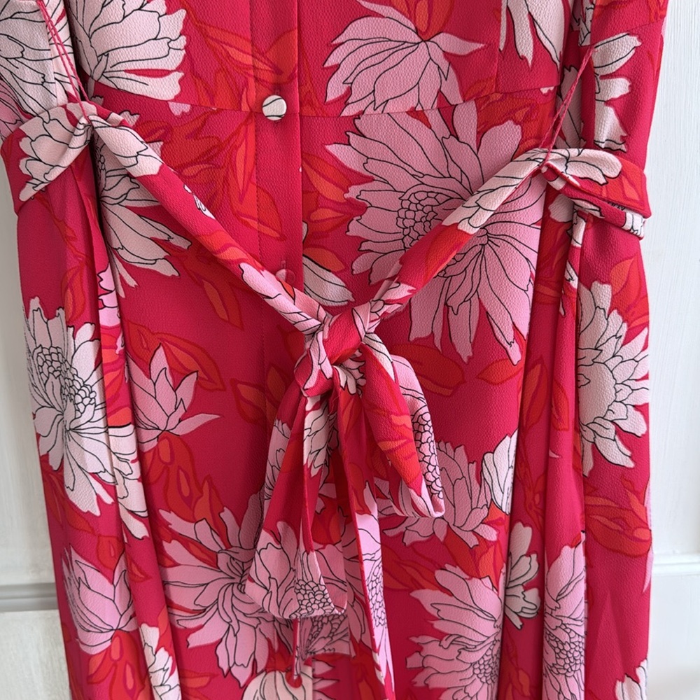 🌺Talbots Plus pink floral midi dress. Size 16W. - Picture 6 of 11